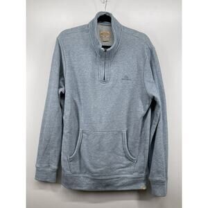 Quicksilver Waterman 1/4 Zip Sweater Mens Sz M Light Blue Pullover Sweatshirt